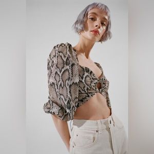 AFRM Snake Print Crop Top